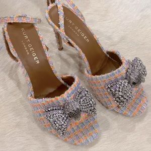 KURT GEIGER LONDON - Women's Kensington Bow Ankle Strap High Heel